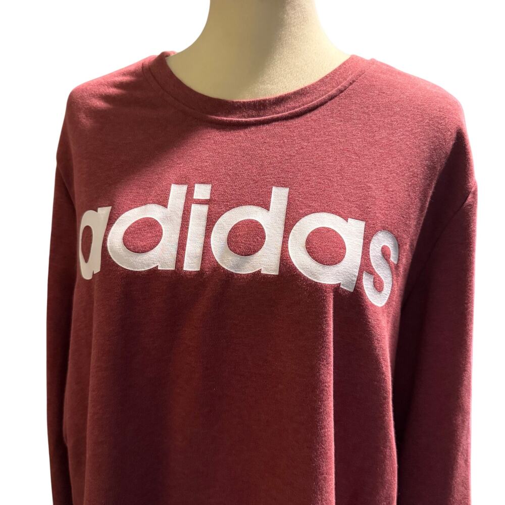 Adidas Essentials Linear Crewneck Sweatshirt, Bur… - image 2